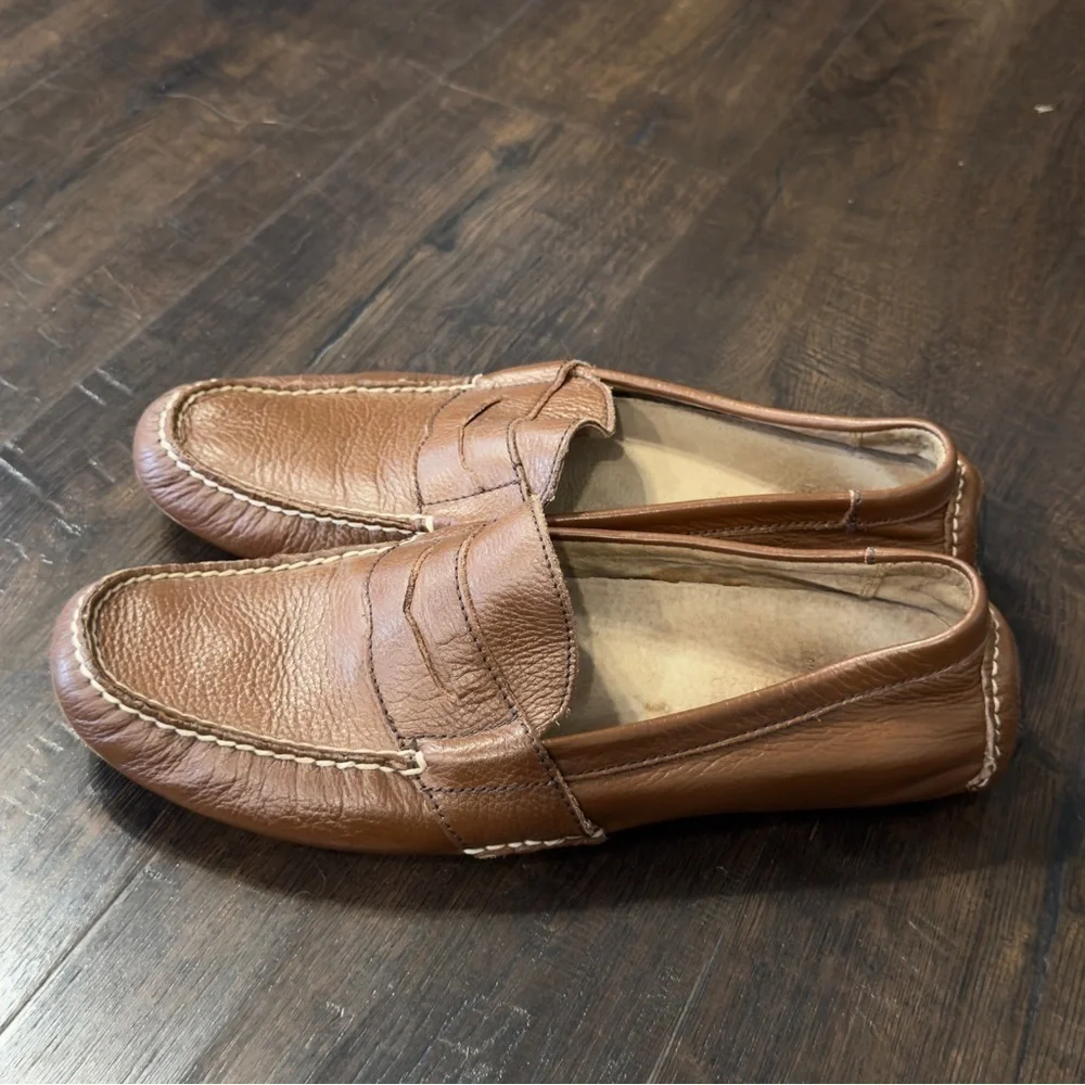 Polo Ralph Lauren‎ Telly II Brown Leather Slip On Loafer Size 9 Men